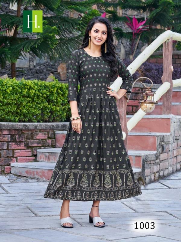 Hirwa Senorita Vol 1 Rayon Fancy Long Anarkali Kurti Collection